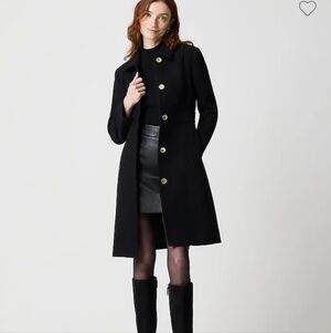 New J Crew Factory Wool-blend lady day coat Size 12 Black $398 Retail